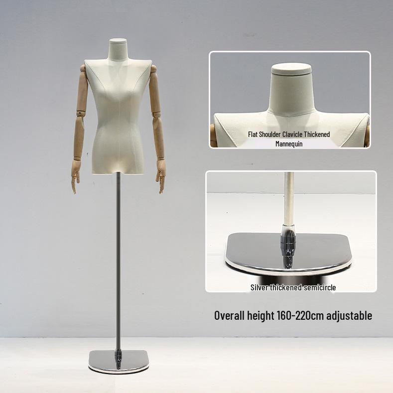 Korean Style Women's Clothing Display Mannequin with Flat Chest and Square Shoulders