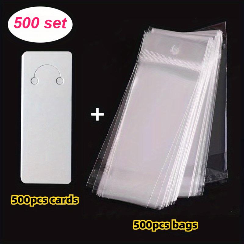 500/1000pcs White Display Cards for Showcasing Keychain Jewelry Earring Necklace Display Cards Jewelry Making Packaging Supplies