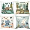 Cute Animal Forest Theme Throw Pillow Covers Polyester pillowcase, sofa decorative cushion cov Headboard Pillow