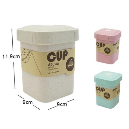550ml Plastic Straw Square Breakfast Porridge Sealed Soup Cup Container Lunch Box Sale Goods