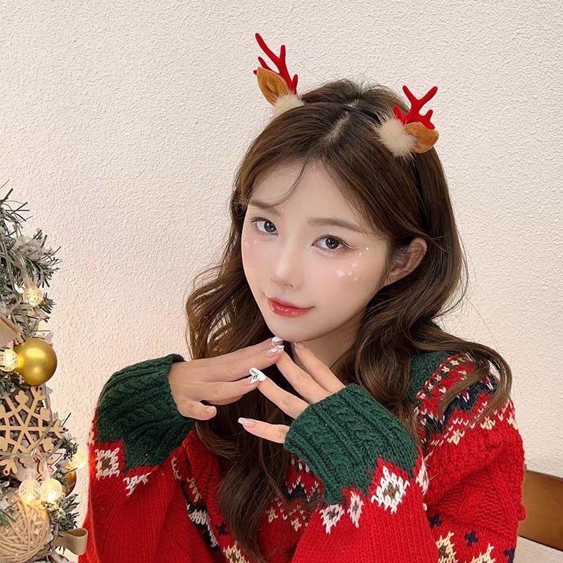 Mori-Style Christmas Antler Headband: Cute Versatile Hair Clip for Christmas Eve Outfit and Decoration