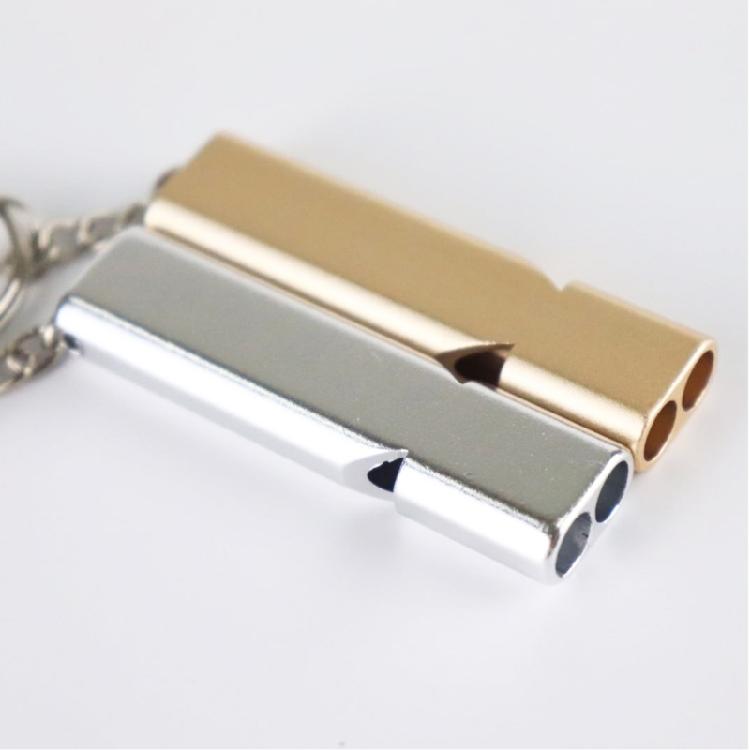 Double Tube Survival Equipment Aluminum Alloy Whistle for Survival Lifesaving