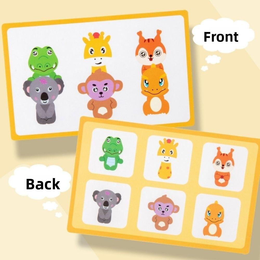 Montessori Spatial Training Board Game Matching Board Animal Matching Game  Preschool Training