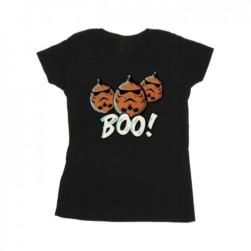 STAR WARS Womens/Ladies Boo! Stormtrooper Pumpkin Cotton T-Shirt