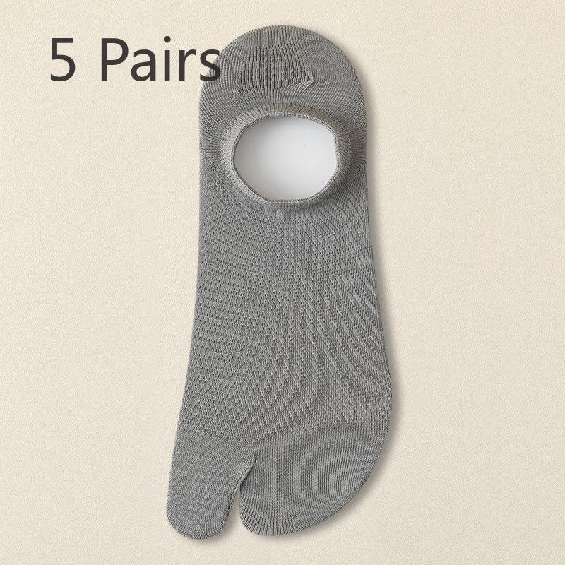 5 Paar Zehensocken Herren Sommer Dünnes Netz Atmungsaktiv Deodorant Antibakteriell Herrensocken Nahtlose Zwei-Zehen-Socken