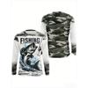 Neues Modell Herren Outdoor-Fischerhemd - 3D-Druck, Atmungsaktiv, Feuchtigkeitstransportierend, Schnelltrocknendes Langarm-T-Shirt zum Angeln