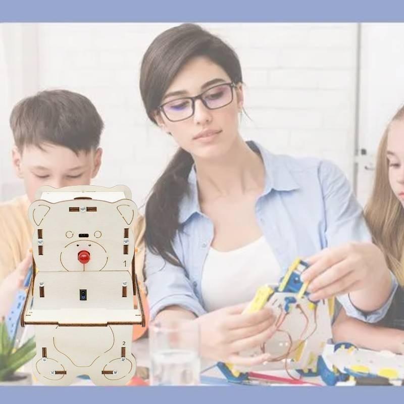 Intelligent Sensing Coin-eating Robot Diy Wood Material Science Experiment Toy For Elementary Students Ha-a03