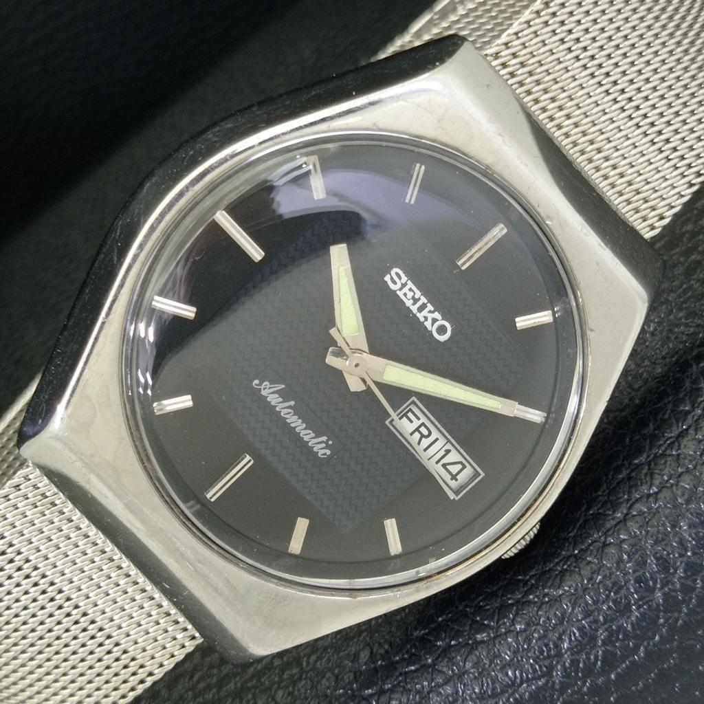 

JAPAN VINTAGE SEIKO AUTOMATIC 6309A MENS BLACK COLOR DIAL WATCH a701542-5 R206b-a701542