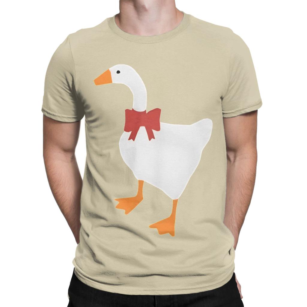 untitled goose game white Graphic 100 Cotton TShirt Untitled Goose Game Tops Tees For Unisex