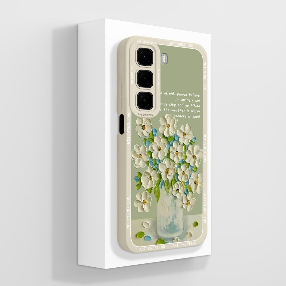 For Infinix Hot 50 Pro Plus Case Aesthetic Style Cover For Infinix Hot50i Full Protection Back Cover Soft Liquid Silicone Bumper