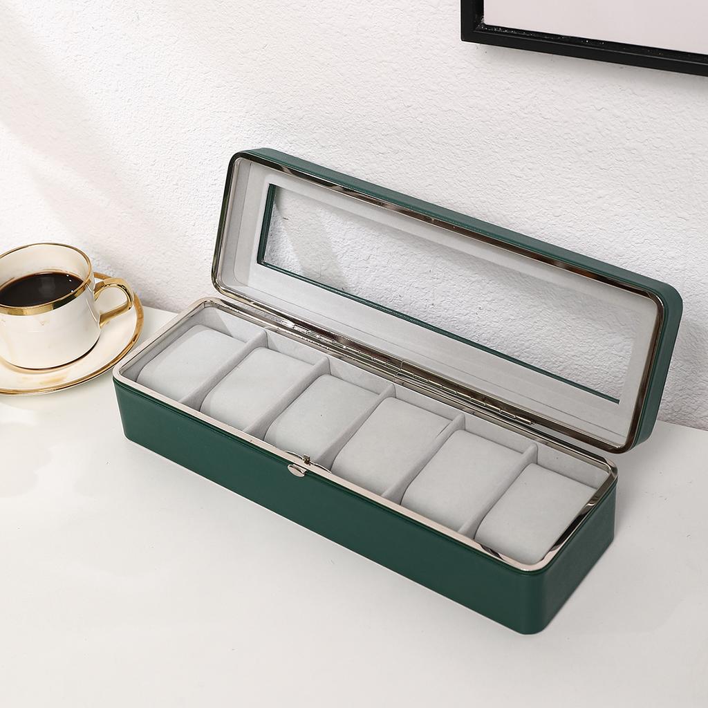 Portable Leather Watch Box High Quality Watch Organizer Jewelry Storage Box Zipper Easy Carry Men 6 Slots Watch Boxes