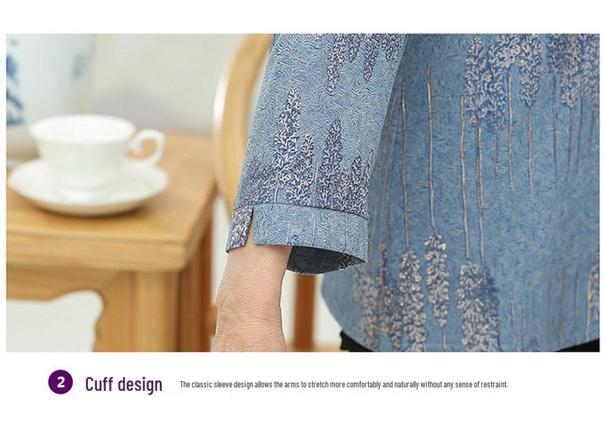 Elegant Grandma Style Silk Tops for Seniors – Stylish Summer Clothing for Refined 70-Year-Old Women