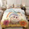 Cartoon Snail Comforter Cover All Season Bedding Set W/ Pillowcase, Microfiber Quilt Cover Set, Washable Kids Teens Boys Girls
