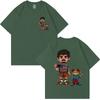 Rapper Bad Bunny Debi Tirar Mas Fotos DTMF Gewaschene T-Shirts Cartoon Frosch Klassisches Hip Hop T-Shirt Unisex Damen Baumwolle Übergröße T-Shirts