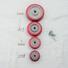 Medium Jujube Red Double Bearing PVC Rubber Swivel Caster Wheel
