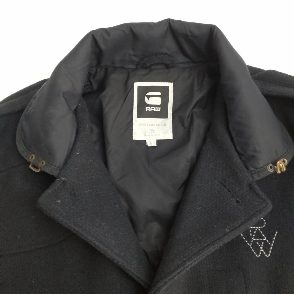 Excellent Condition G-STAR Wool Stand Collar Long Coat L Men Black(USED)