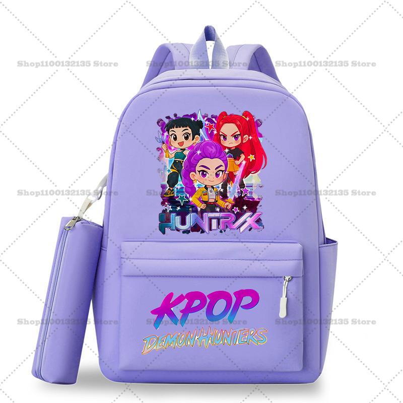 Kpop Demon Hunters Schoolbag Backpack for Student Teenager Rucksack Girl Casual Kawaii School Bag Travel Knapsack Mochila Present
