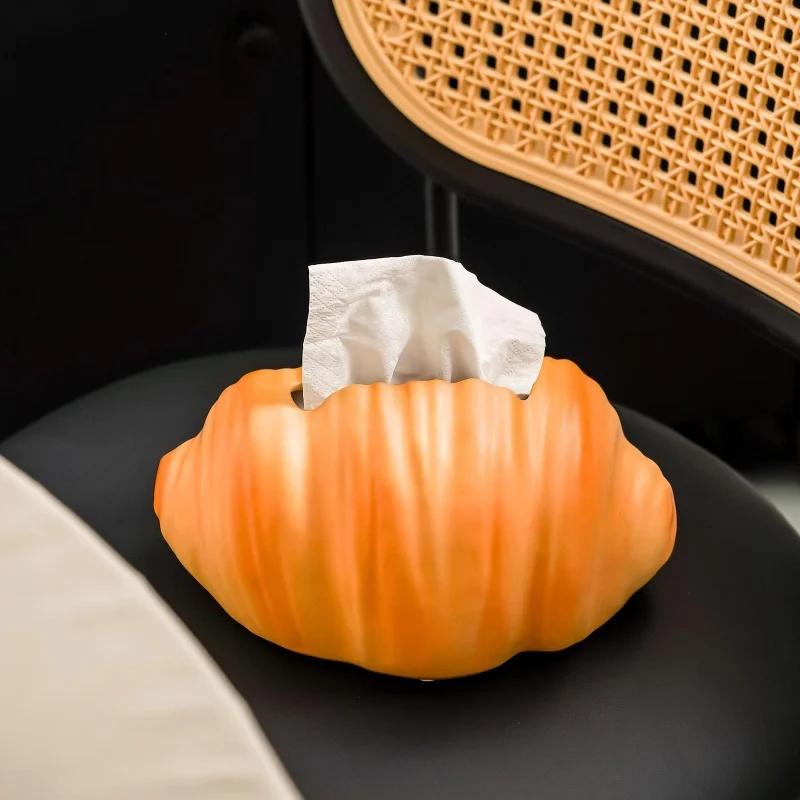 Ceramic Tissue Box Cartoon Horn Bag Croissant Napkin Holder Paper Towel Holder Living Room Organizer Home Decoraction Luxury