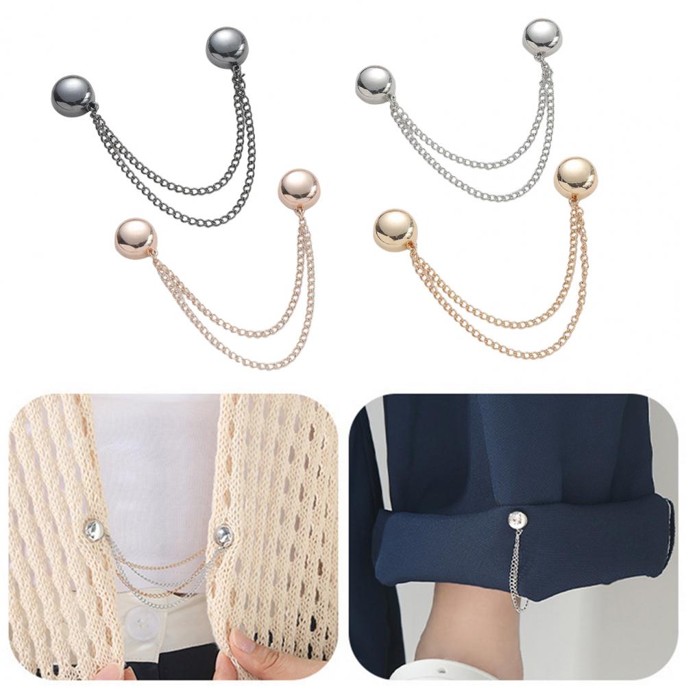 Magnetic Cardigan Fasteners Magnetic Clothing Clips Set with Chain Multi-function Garment Fasteners for Trouser Hem for Cardigan
