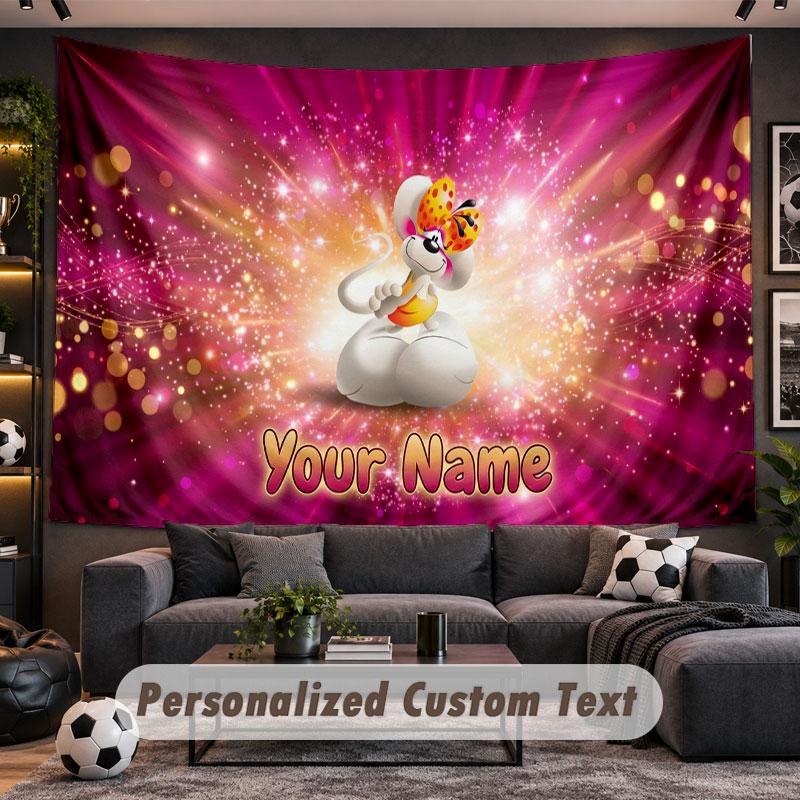 Wall Hanging Tapestry Custom NameDiddl Pattern Personalized Printed Fabric Wall Decor