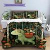 Forest Cartoon Animals Pattern Bedding Quilt Set  Home Decoration  Gift (1 * duvet cover + 2 * pillowcase  without core)