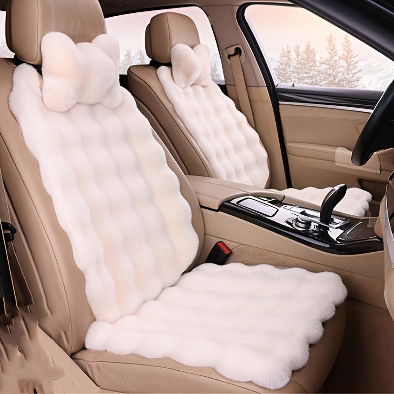3pcs Winter Car Seat Cushion Set Soft Plush Bubble Fleece Lumbar Support Design Universal Fit for All Car Models
