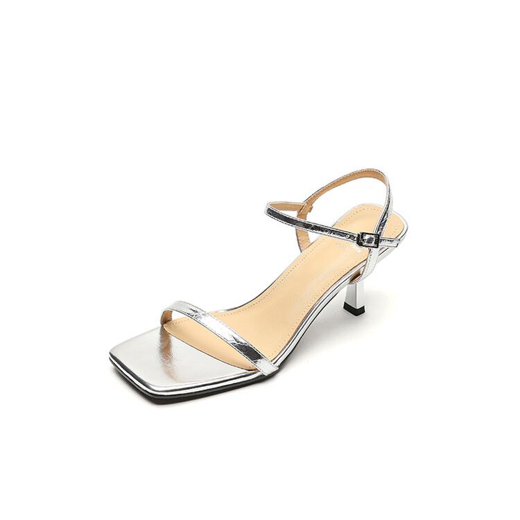 

Fashion New Summer Sandals Split Leather Women Shoes Square Toe Stiletto Heels Sandals for Women Fashion Roman Sandals Shoes High Heels 40
