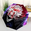 1pc Joker Mask Auto-Folding Umbrella: Portable 3-Fold Design with Iron Frame, Perfect for Fans, Travelers, Daily Use, and Gifts!W046