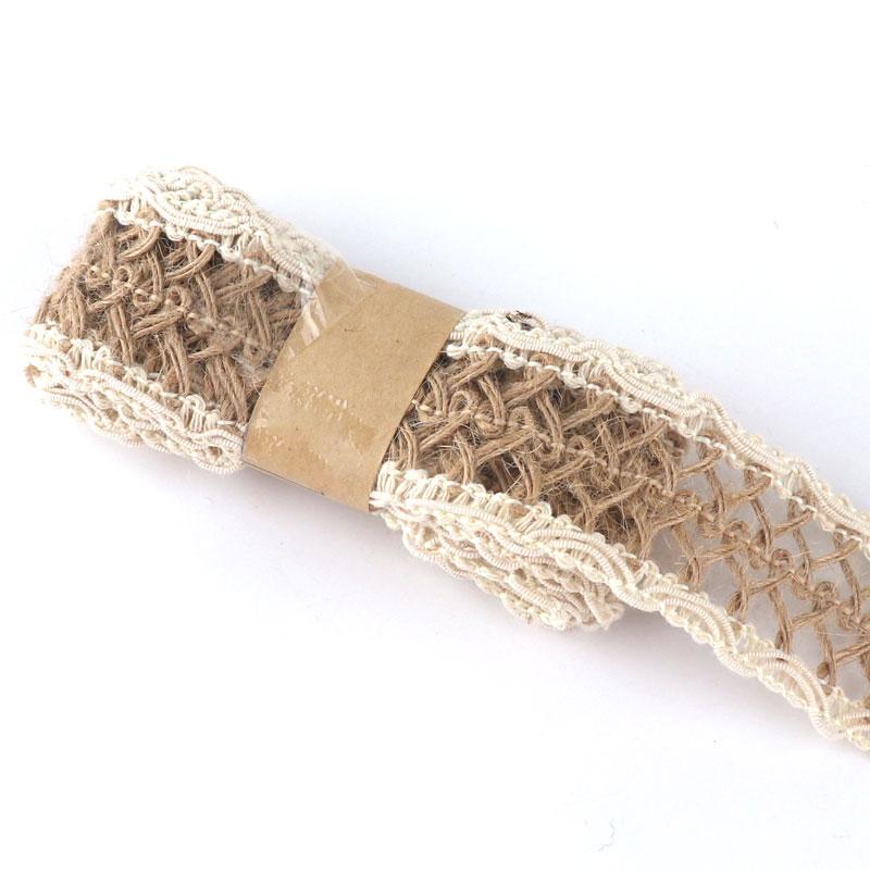 Lace Linen Roll Lace Hemp Rope Glass Bottle Decorative Rope Handmade Diy Material Weaving Wide Flat Hemp Weaving