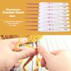 8PCS Aluminum Crochet Hook Set Knitting Needles With Soft Floral Print Plastic Handle (Large)
