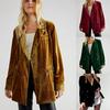 2024 Autumn Women's Gold Velvet Slim Fit Blazer - European & American Style Long Sleeve Casual Outerwear