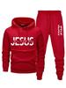 Herren Kapuzenpullover mit Buchstabenaufdruck lockere Passform, Jacke, langärmeliges Hosen-Set
