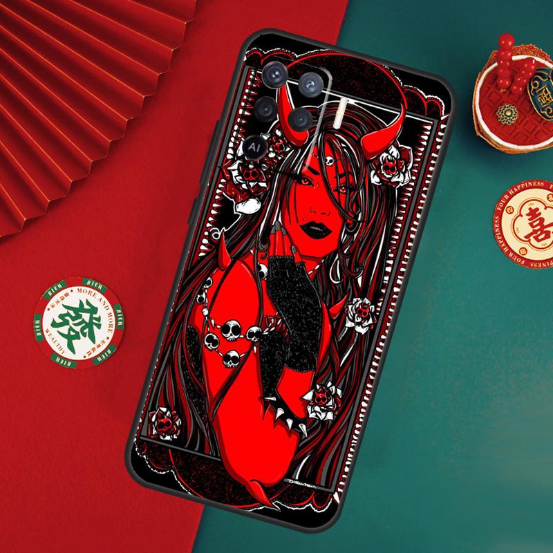 Devil Woman Case For Oppo A78 A98 A58 A38 A18 A54 A74 A94 A80 A60 A40 A96 A76 A16 A15 A17 A57 A5 A6 Pro