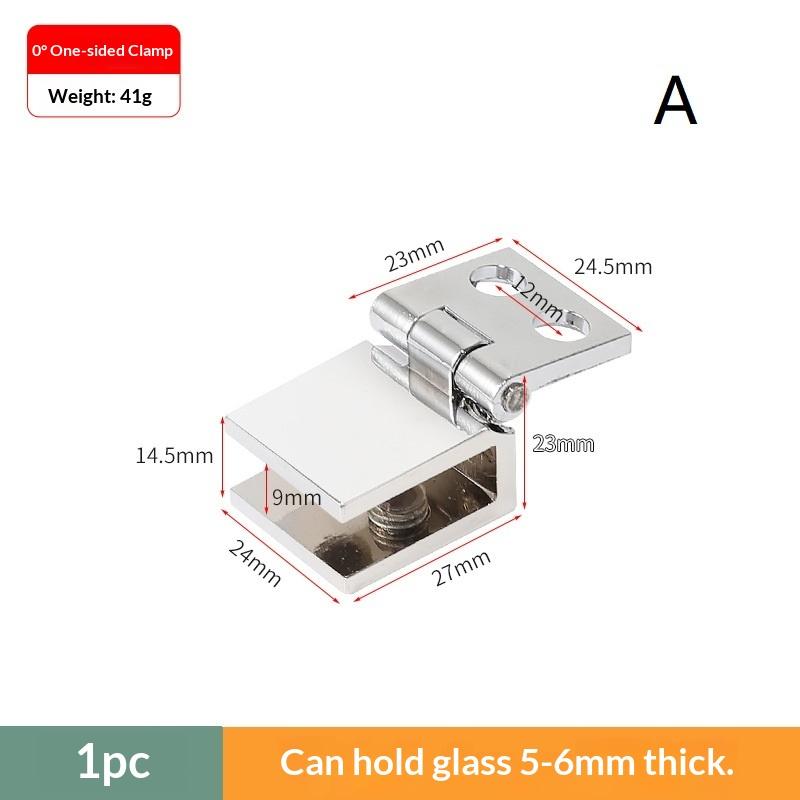 Zinc Alloy Glass Door Hinge No Drilling Required Sturdy Structure Perfect For Cabinet Showcase Wine Rack Glass Doors