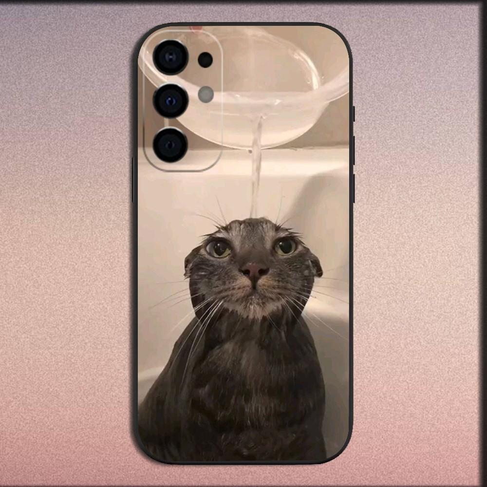 Pet Cat Funny memes Phone Case For Samsung S25,S24,S21,S22,S23,S30,Ultra,S20,Plus,Fe,Lite,Note,10,9,5G Black Soft Cover