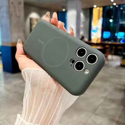 Stoßfeste Hülle aus flüssigem Silikon für iPhone 16 15 14 13 12 11 16Pro Max 16Plus Handy Magnetisches kabelloses Ladegerät für Magsafe Hülle