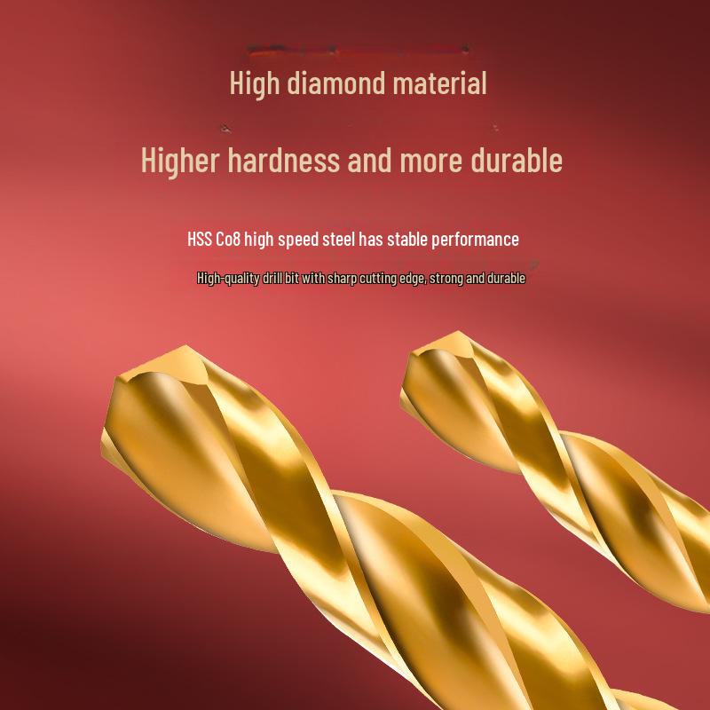 Tiangong Oster M42 Cobalt High-Speed Steel Titanium-Plated Twist Drill, 1-13mm for Stainless Steel