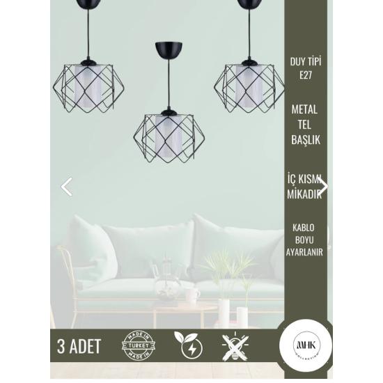 

3 Piece White Micah Special Design Chandelier Set