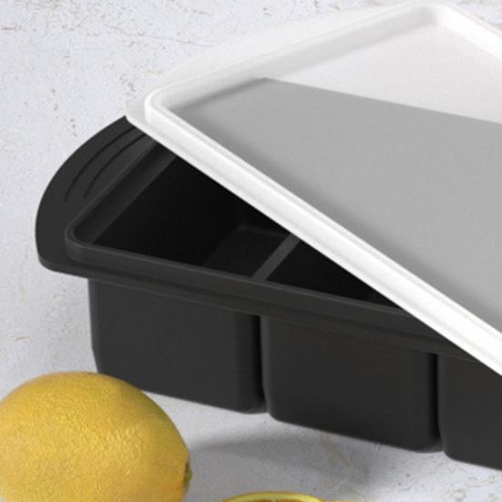 Silicone Broth Freezer Tray with Lid Ice Cube Mold for Soup Food & Meal Prep Easy Release Stackable BPA-Free Kitchen Storage Container