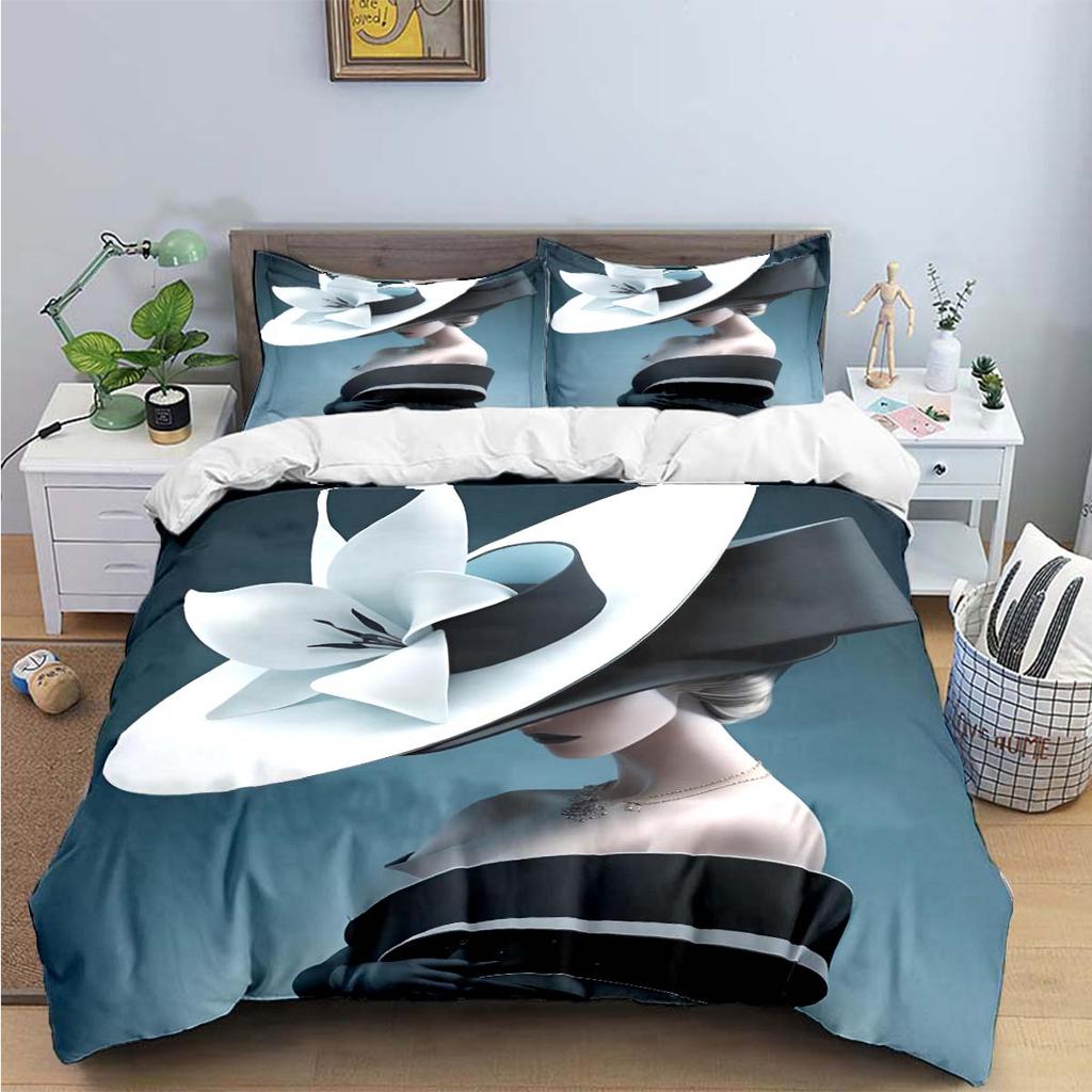 Fashion New Woman-Sexy Black And White Print Bedding Sets Bed Supplies Set Duvet Cover Bed Comforter Set Bedding Set Luxury Gift