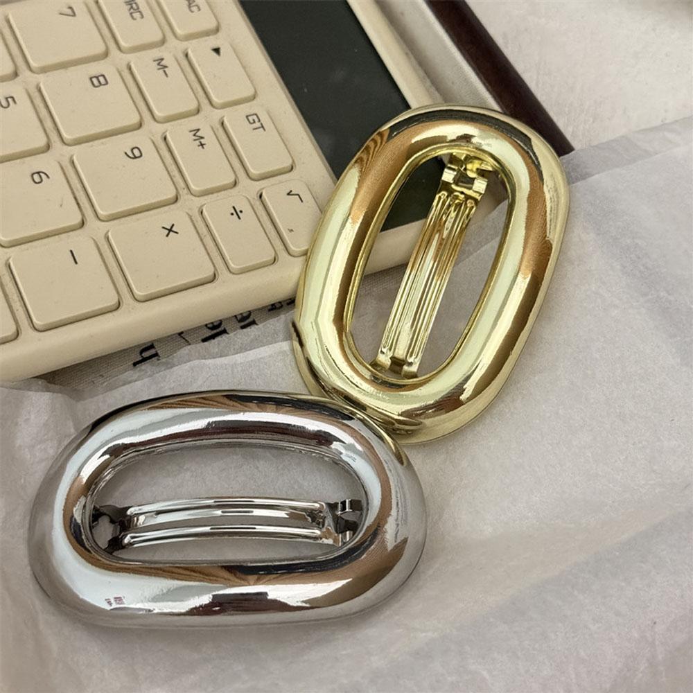 Elegant Metal Hair Accessories Fashion Hollow Oval Spring Hair Clips Vintage Geometric Ponytail Hairpin Barrettes For Women Girl