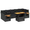 VidaXL Salon de Jardin avec Coussins 8 pcs, Canapés de Terrasse, Ensemble de Meubles de Patio, Mobilier d'Extérieur, Noir 3273428