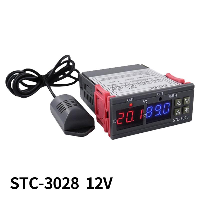 STC-3028 Dual Digital Thermostat Temperature Humidity Control Thermometer Hygrometer Controller AC 110V 220V DC 12V 24V 10A