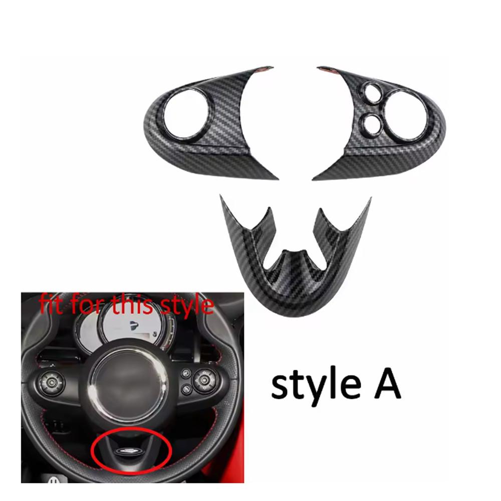 

3pcs ABS Carbon Fiber For BMW MINI Cooper F54 F55 F56 F57 F60 Steering Wheel Trim Cover Sticker Car Interior Accessories
