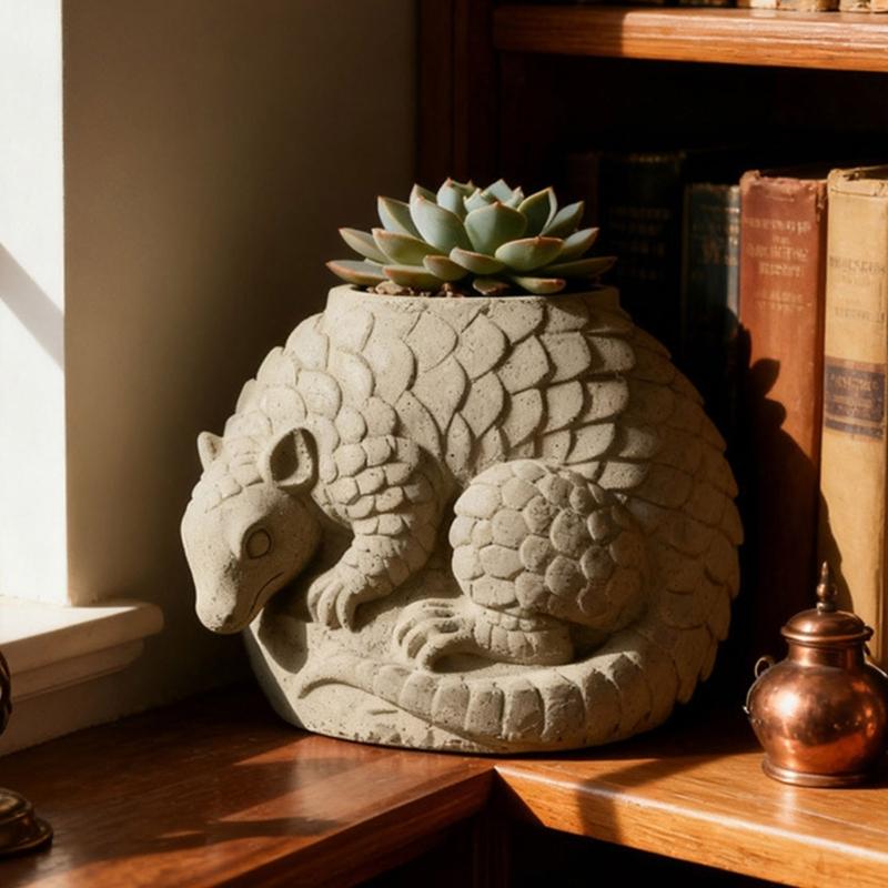 Flexible Silicone Pangolin Planter Mold For Resin Casting Jewelry Organiser And Succulent Plant Pots Crafting Tool