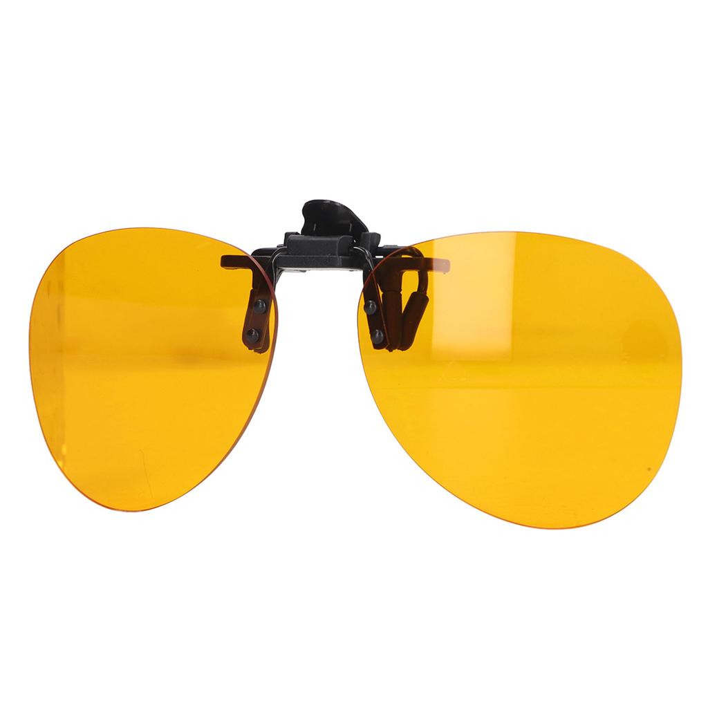 Clip On Glasses UV Protection Blue Light Blocking Rimless Glasses 180 Degree Vertical Flip Orange