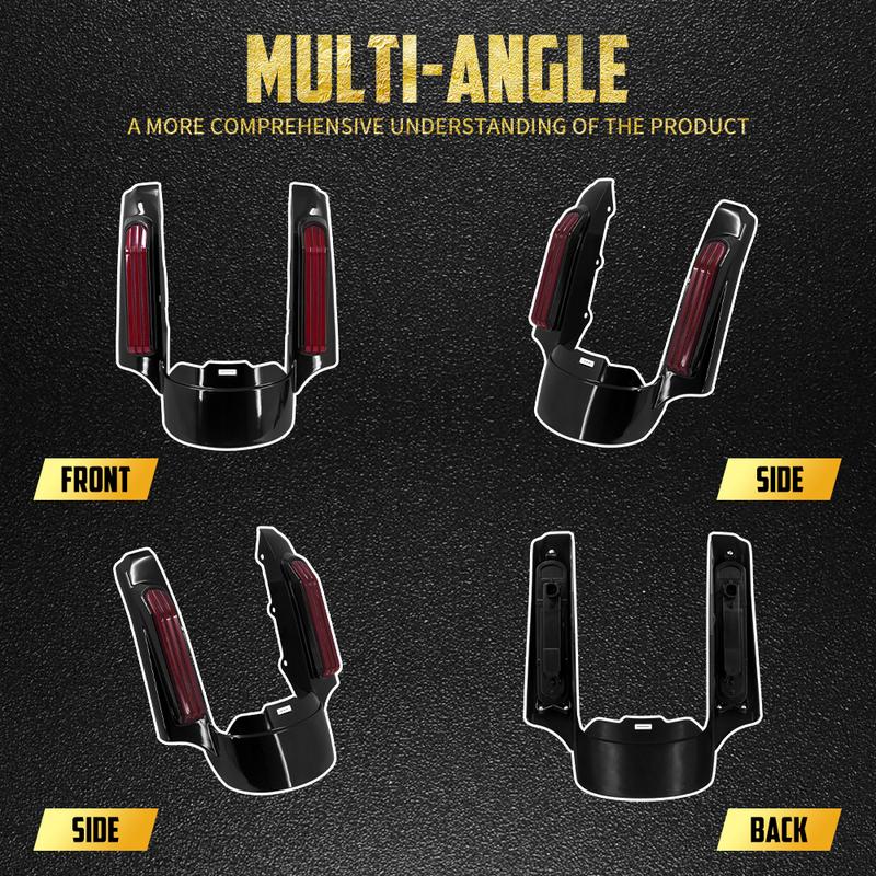 Motorcycle Rear Fender Extension Fascia With LED Turn Signal Brake Light For Harley Touring 2009-Up Road King Ultra Limited FLHX