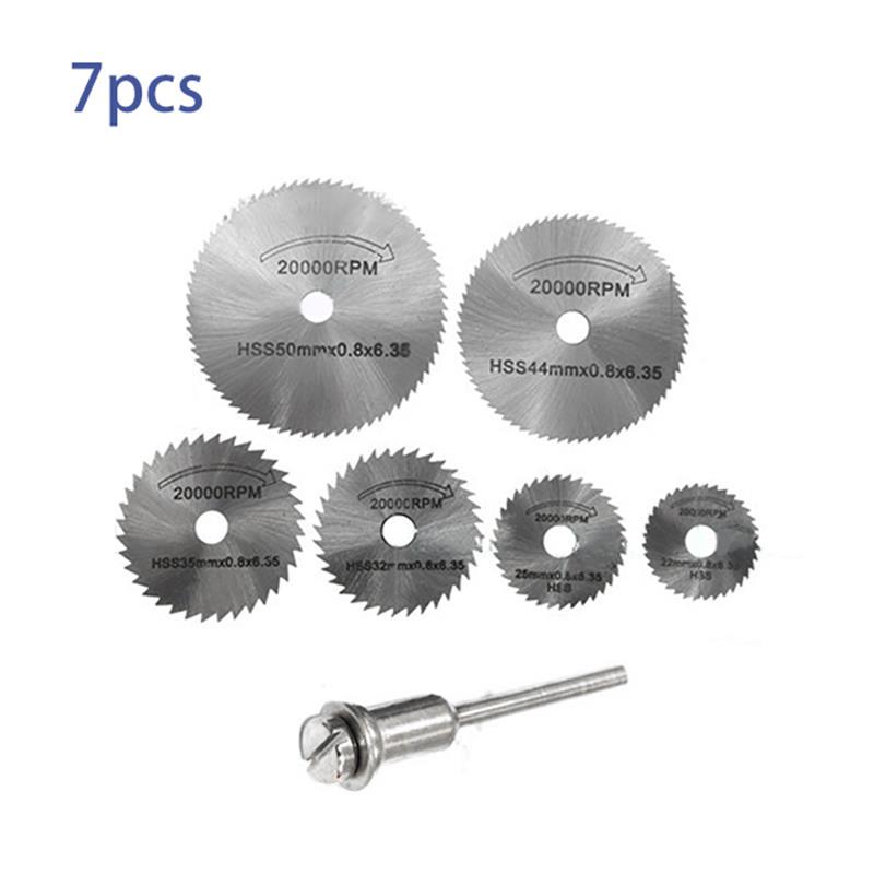 7pcs HSS Mini Circular Saw Blades Rotary Tools Cutting Disc Set For Dremel Drill 7pcs HSS Mini Circular Saw Blades Rotary Tools Cutting Disc Set For Dremel Drill