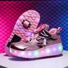 Children's runaway shoes double wheel girls breathable luminous shoes charging outdoor transportation