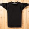 Plus Size Men's Velvet Sweatshirt: Loose Fit, Short Sleeve, Trendy Crew Neck